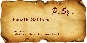 Poczik Szilárd névjegykártya